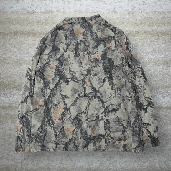 Vintage 90s Natural Gear Hunting Camo Shirt Mens L Woodland Cotton Long Sleeve - Picture 2 of 3